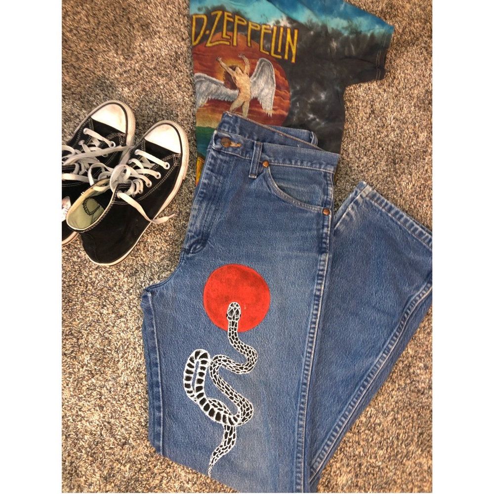 Hand painted Wrangler Jeans